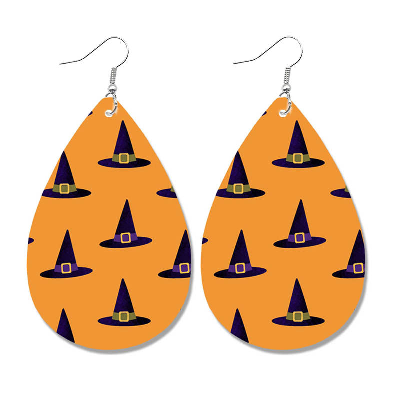 Wholesale  Halloween Bat Ghost Drop Shape Skull Leather Earrings